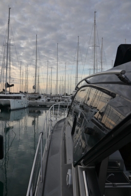 Side of the yacht with railing