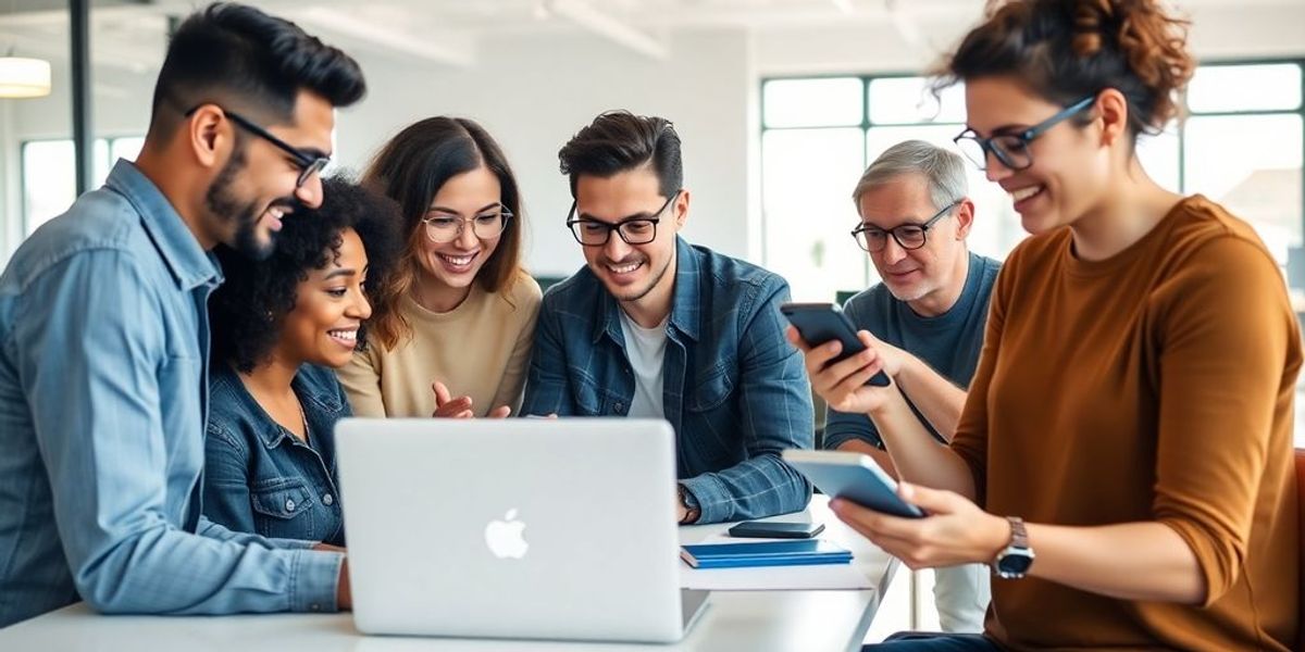 Diverse individuals collaborating on accessible web design.