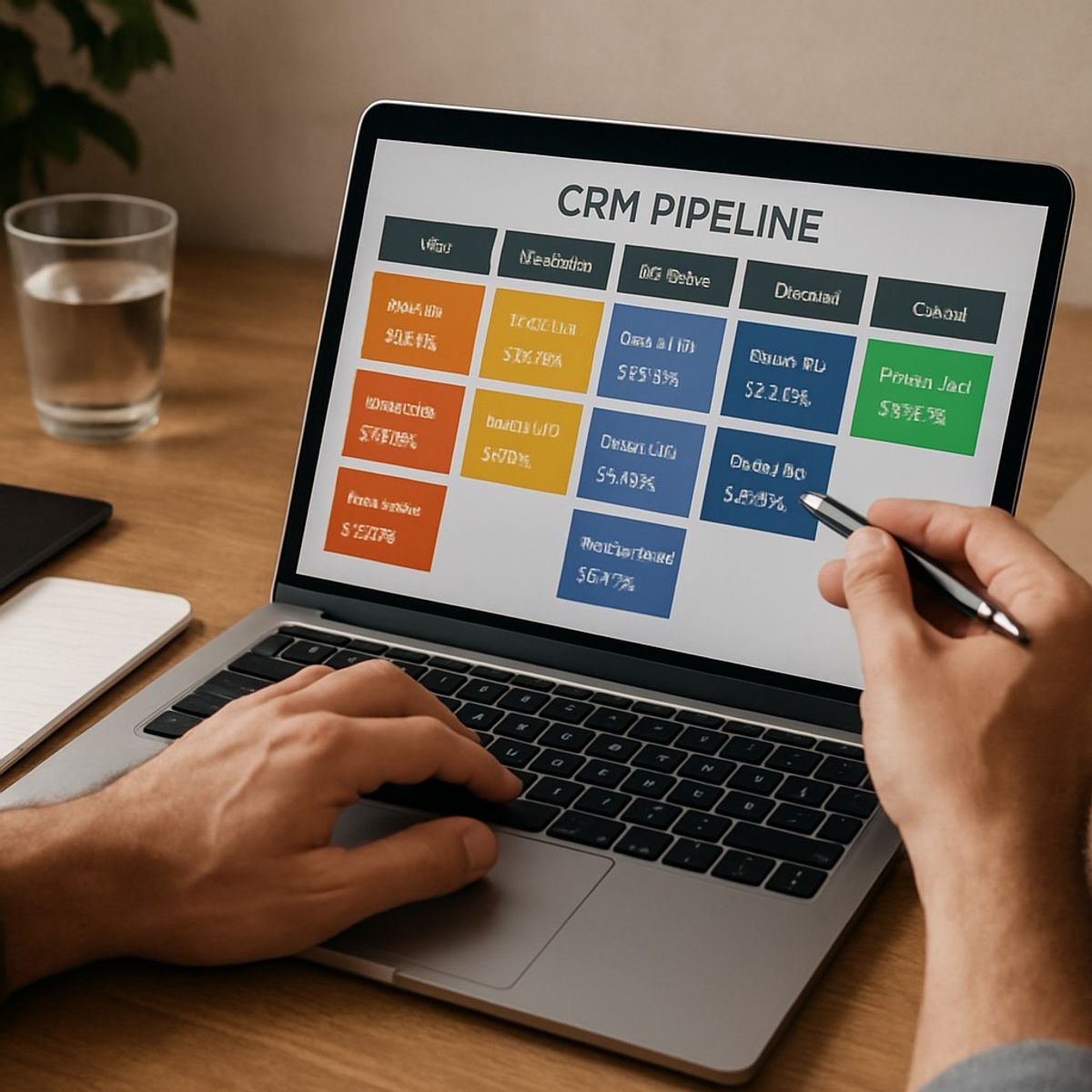 please create a realistic image with no text for this article below? How to Build a CRM Pipeline That Actually Closes Deals