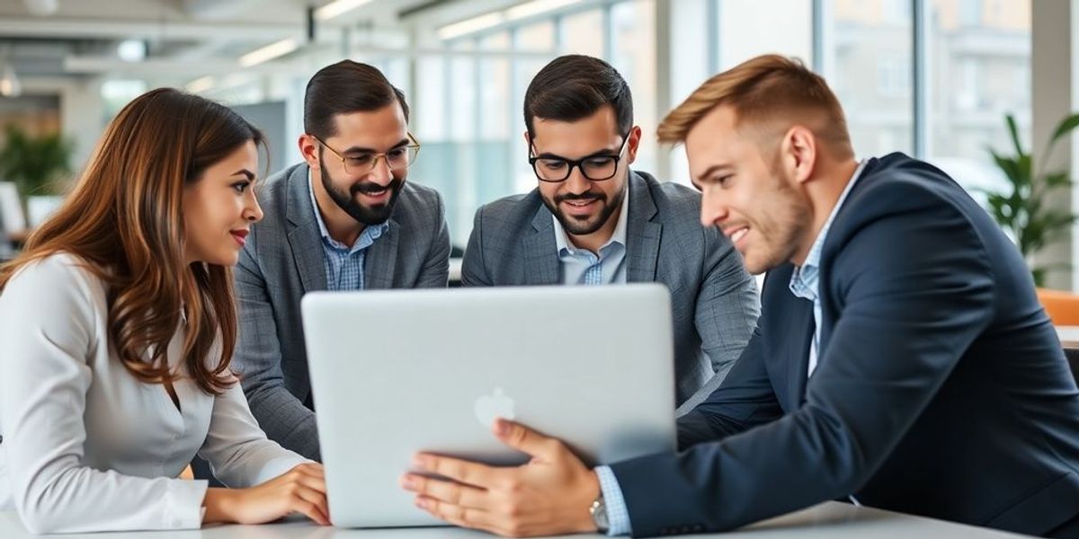 Team collaborating in a modern office to boost sales.