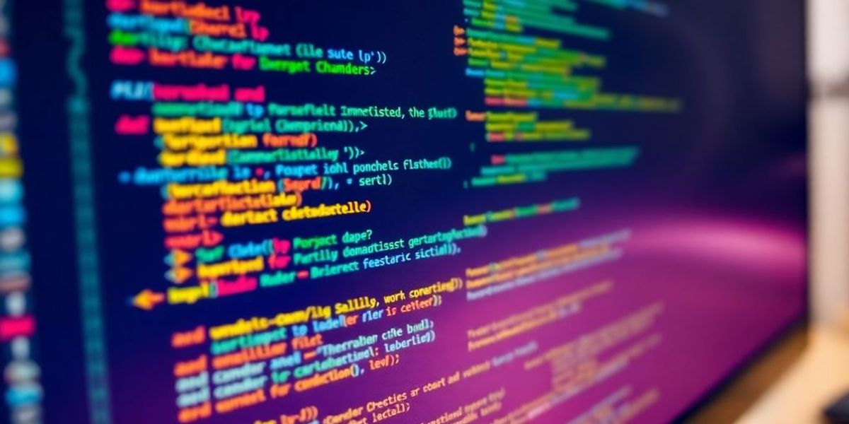 Computer screen with code snippets for website optimization.
