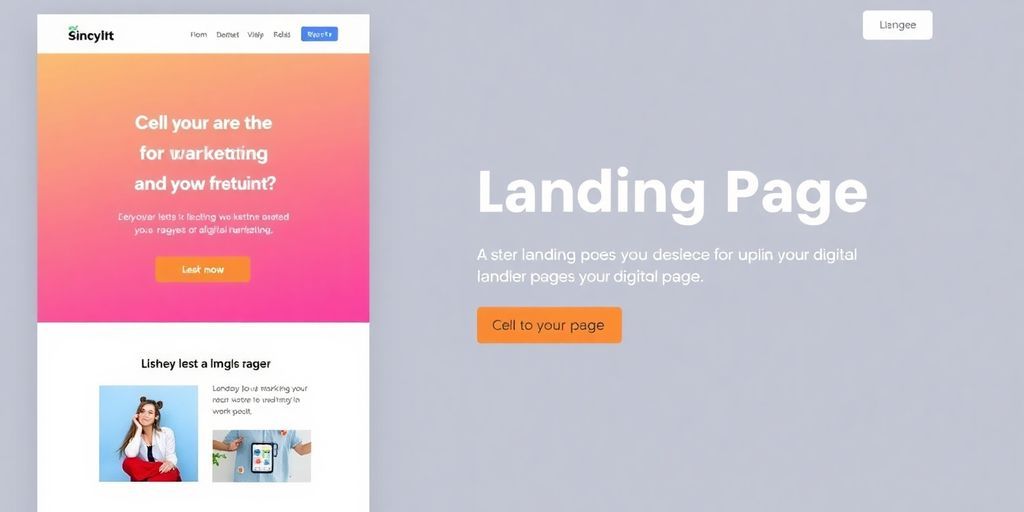 Modern landing page design with vibrant colors and visuals.