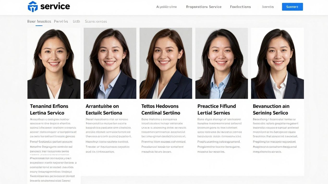 Professional service website staff photos and bios