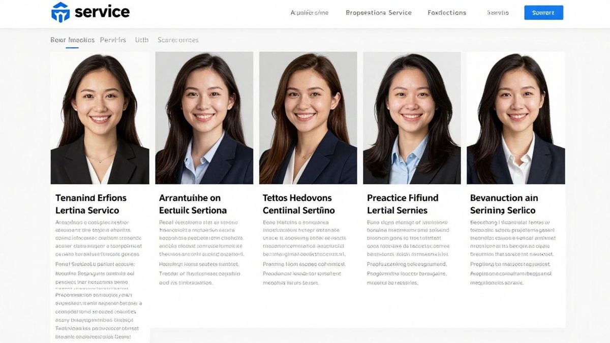 Professional service website staff photos and bios