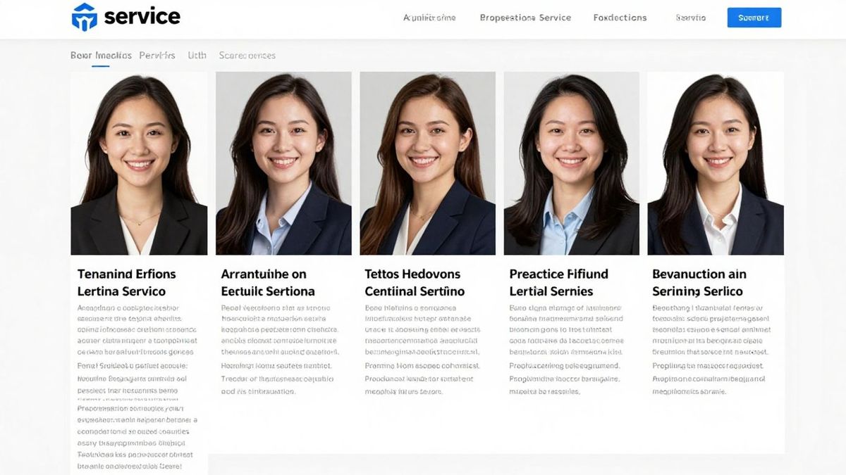 Professional service website staff photos and bios