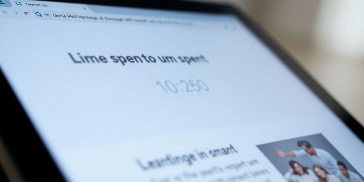 Digital device showing a landing page with timer overlay.