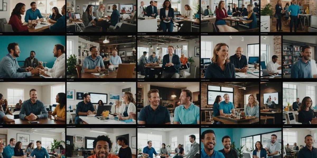 Collage of engaging video scenes