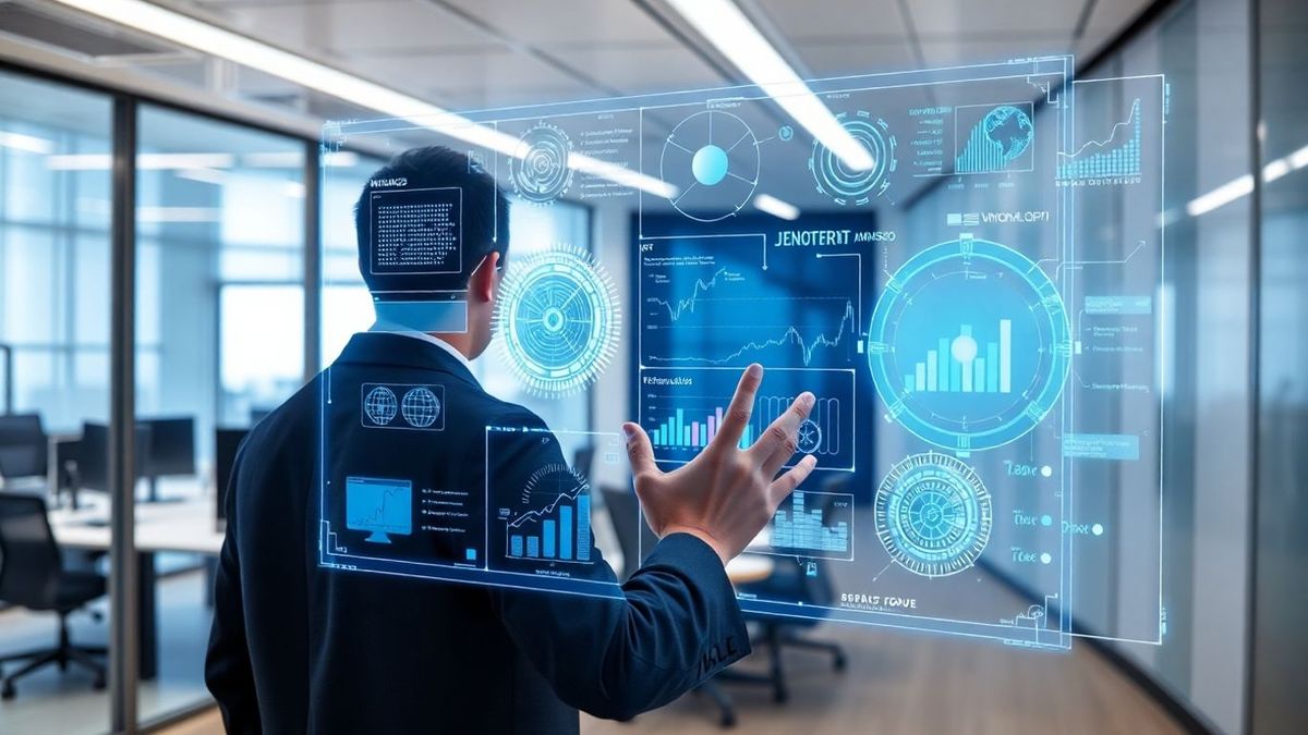 Person using AI interface in office