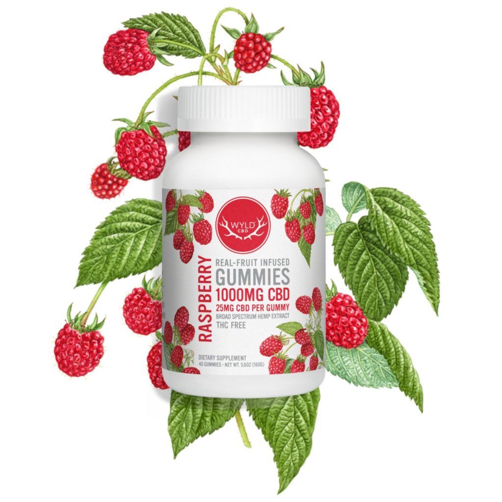 Wyld CBD Raspberry Gummies - 25mg Broad Spectrum CBD (40 Count)