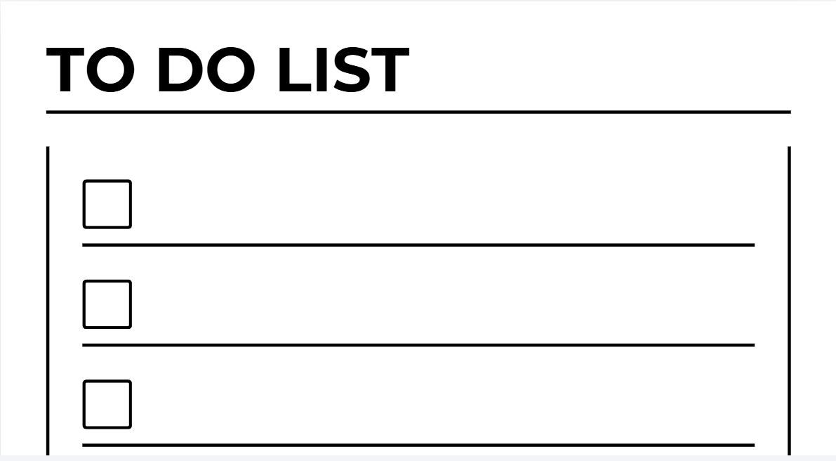 Widoczna lista "to do list" do wypełnienia.