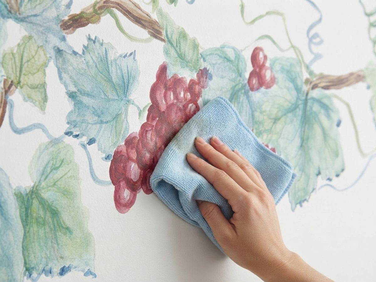 Cleaning a painted wall with a soft microfibre cloth
