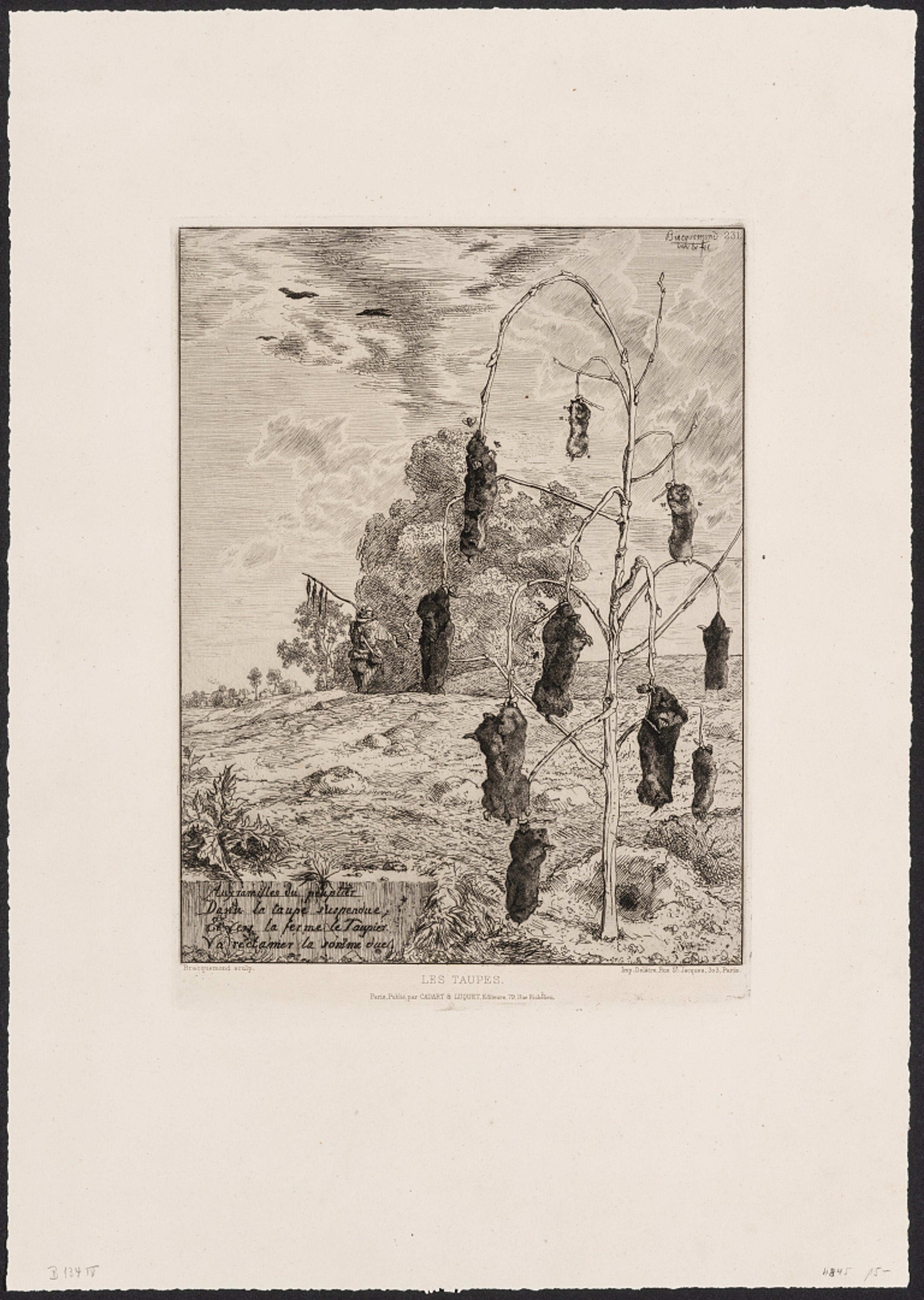 Muldvarpene / The Moles, 1854	  Felix Bracquemond (1833–1914)  Radering / Etching	  Kode