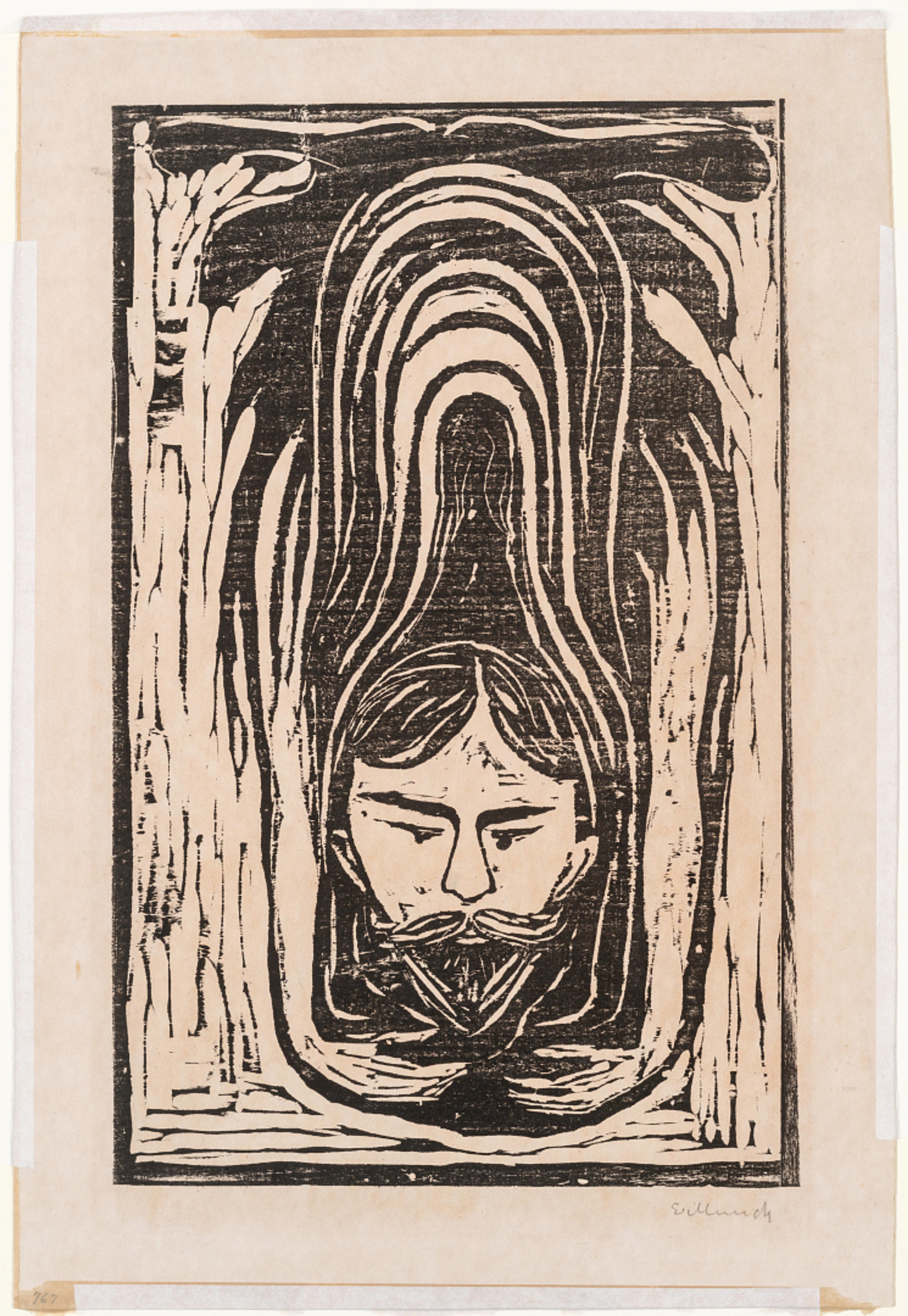 Salome-parafrase / Salome Paraphrase, 1898   Edvard Munch (1863–1944)  Tresnitt på papir / Woodcarving on paper  Kode, Rasmus Meyers samlinger / The Rasmus Meyer Collection 