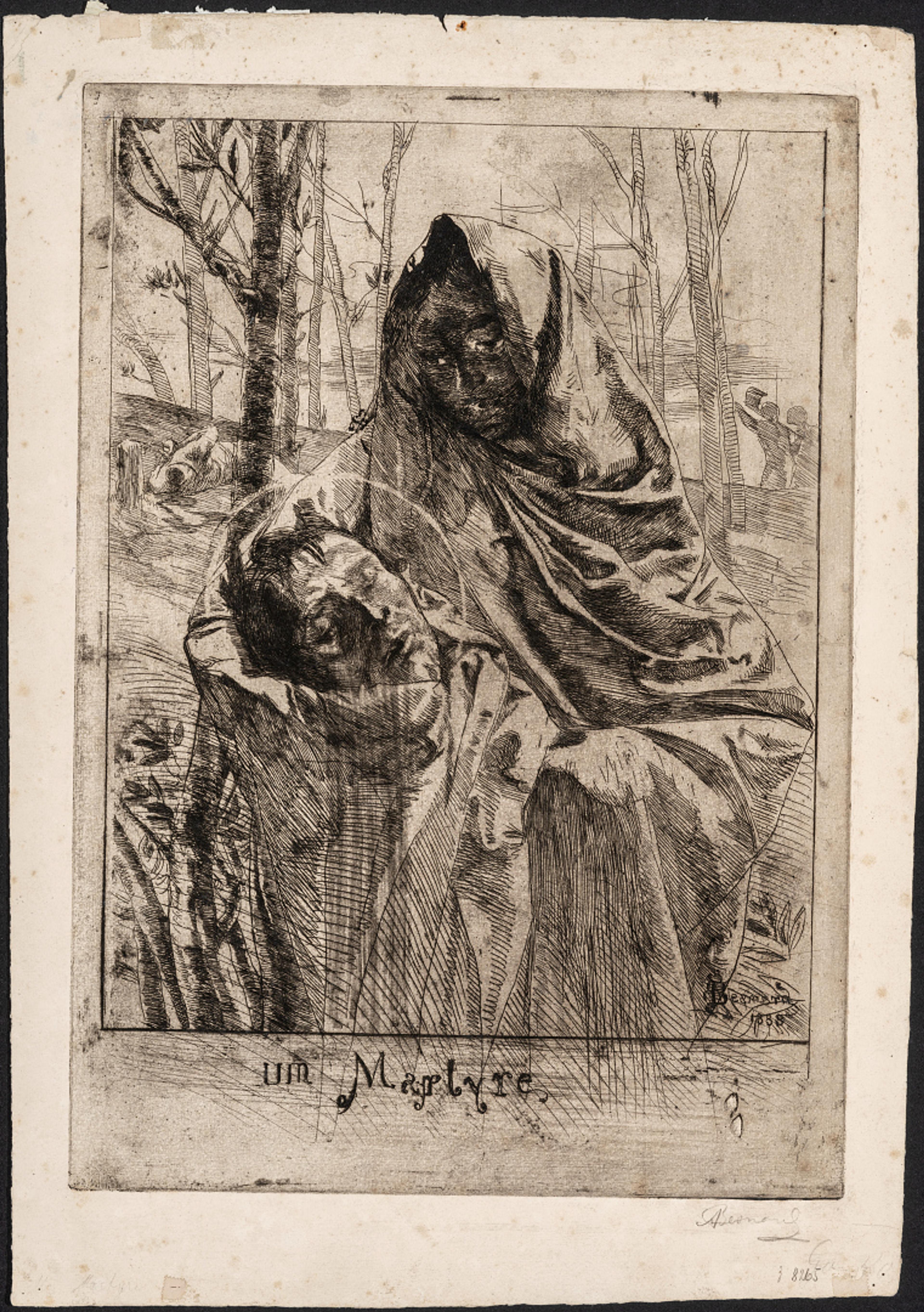 En martyr / A Martyr, 1883   Albert Besnard (1849–1934)	  Etsing / Etching  Kode 