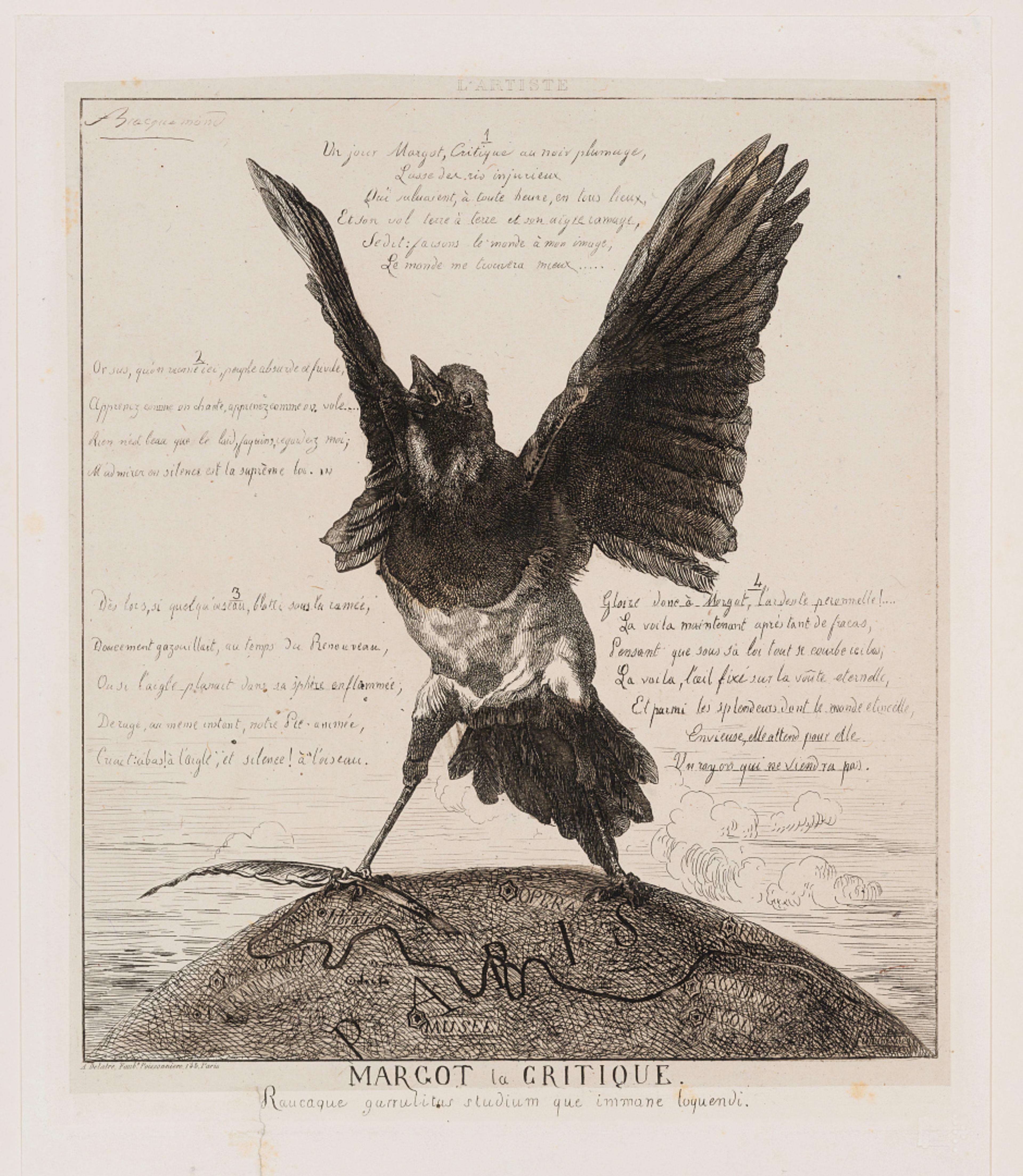 Margot kritikeren / Margot the Critic, ukjent datering / unknown date 		  Felix Bracquemond (1833–1914)  Radering / Etching  Kode	