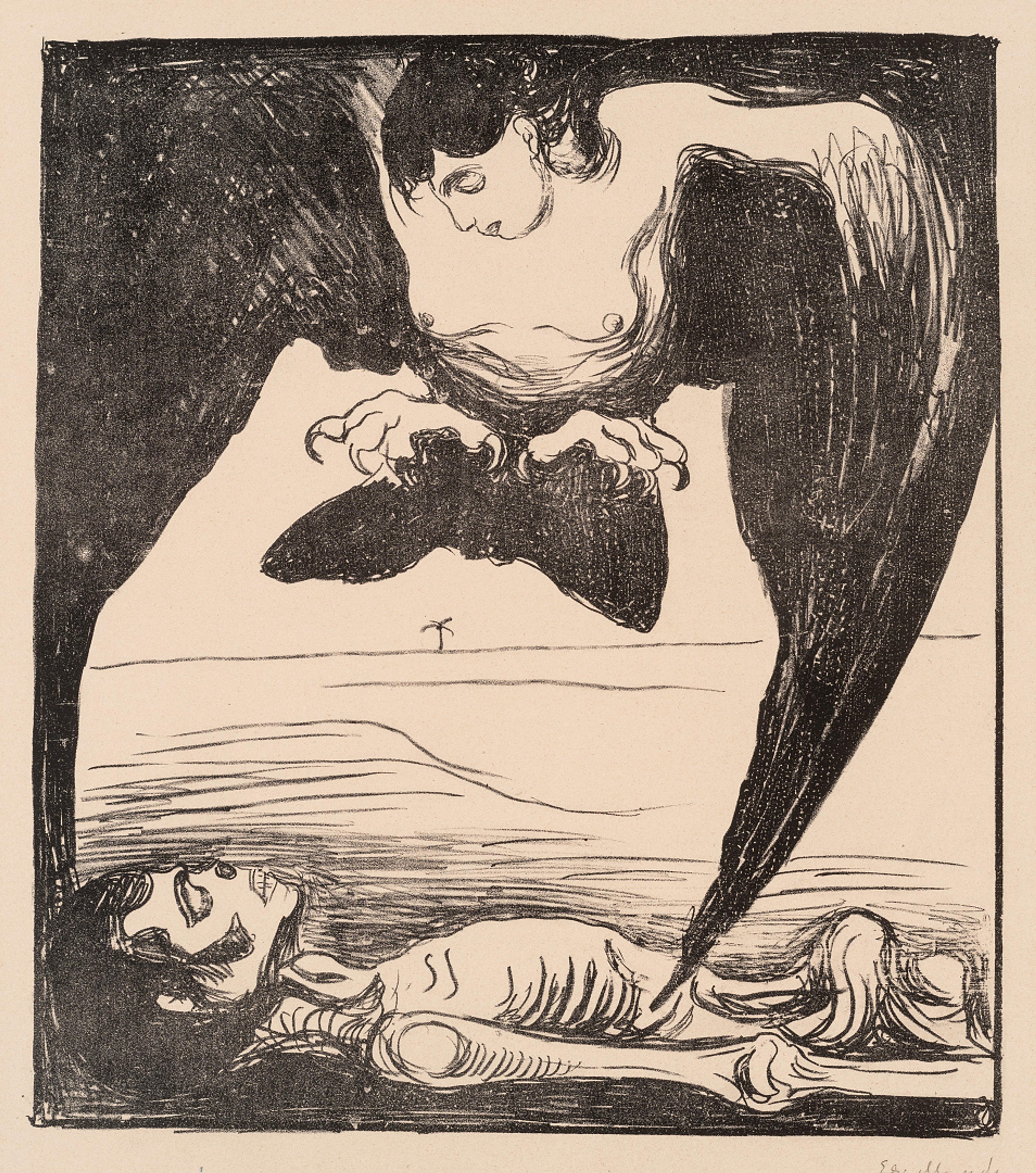 Harpy / Harpyie, 1899  Edvard Munch (1863–1944)	  Litografi på papir / Lithograph on paper  Kode, Rasmus Meyers samlinger / The Rasmus Meyer Collection 