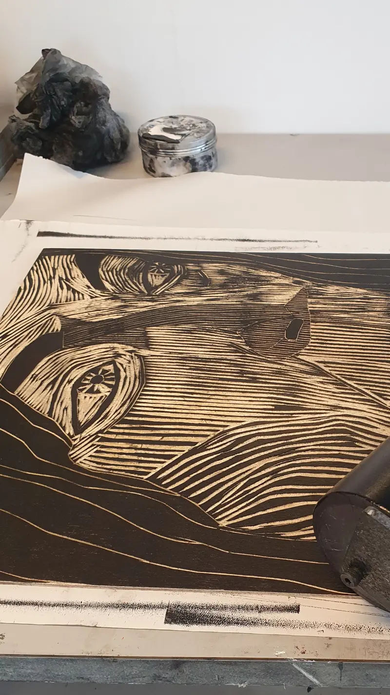 Woodcut Course with Solvor Holan: The Puzzle Method