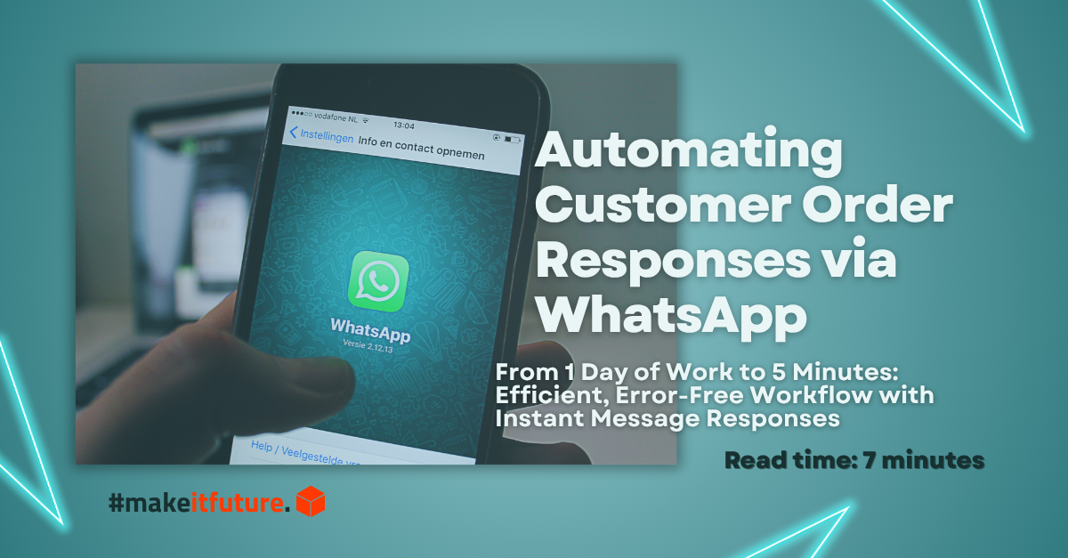 Mobile view of WhatsApp automation for customer order responses using AI, integrated with Make.com for efficient order processing