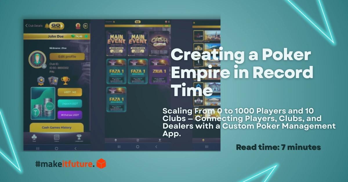 Platforma GoPoker pentru managementul clubului de poker digital cu automatizare a turneelor în timp real
