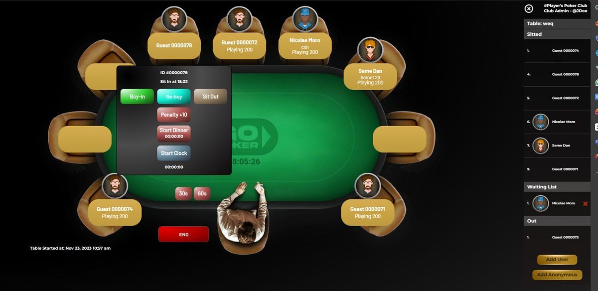 Gopoker seat at the table