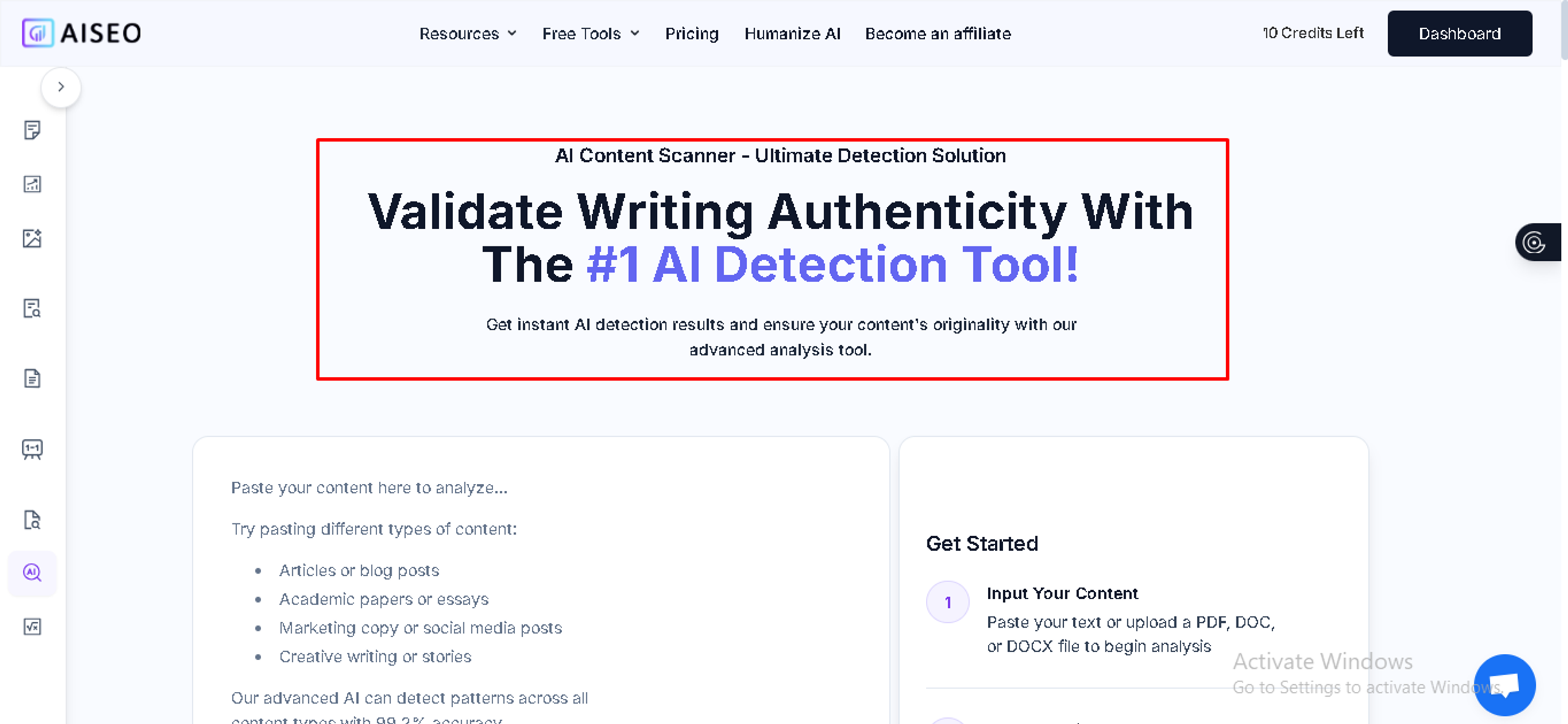 AISEO's AI Detector