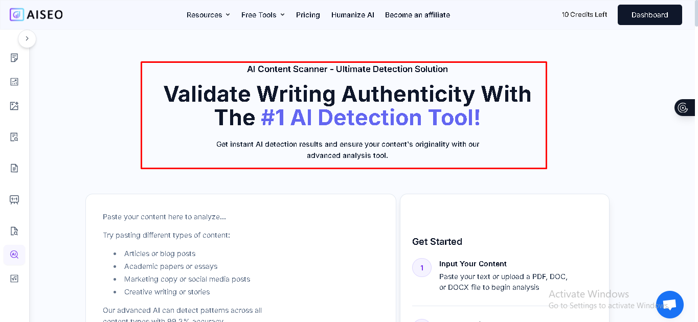 AISEO's AI Detector