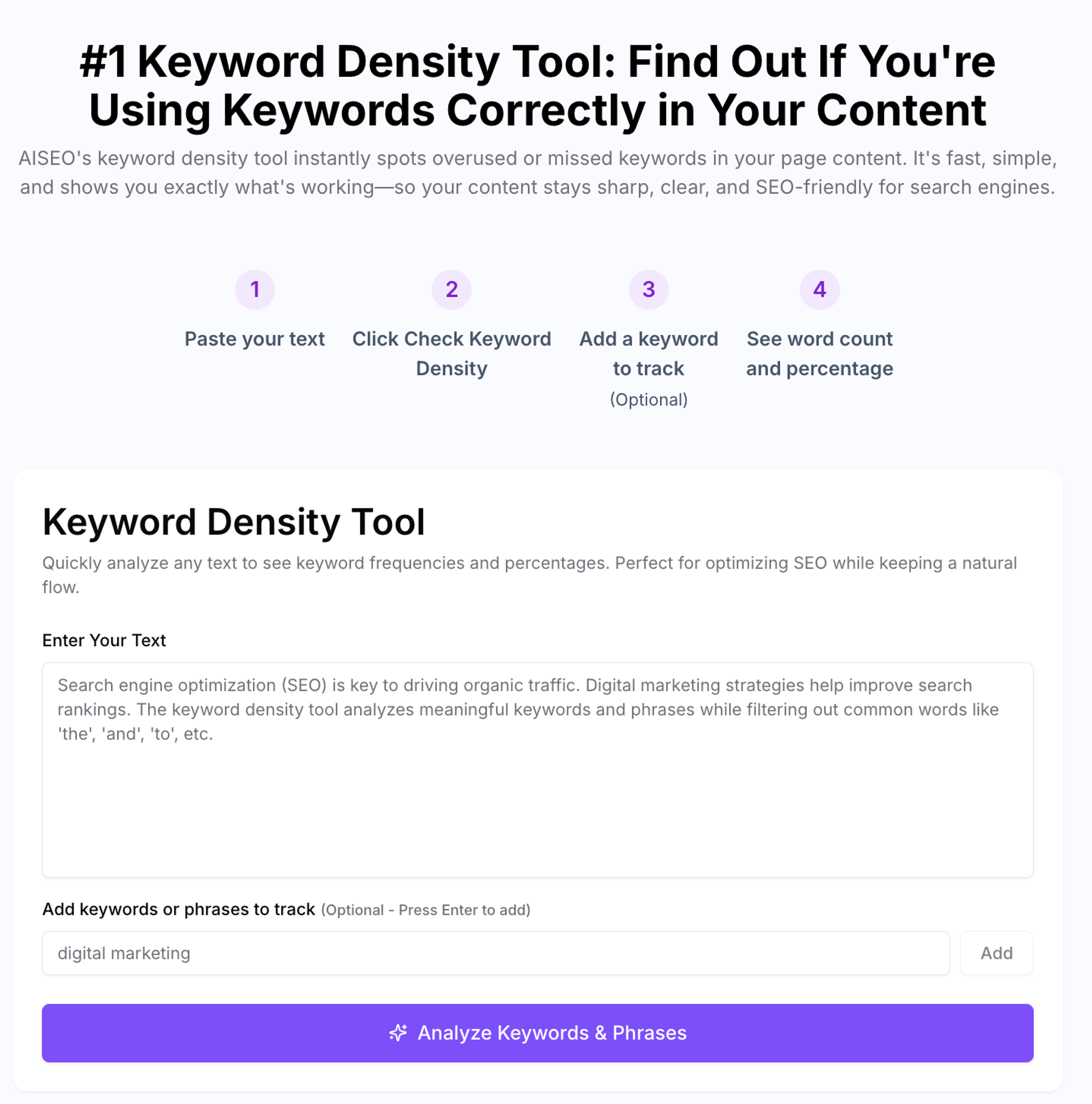 Keyword Density Checker Tool