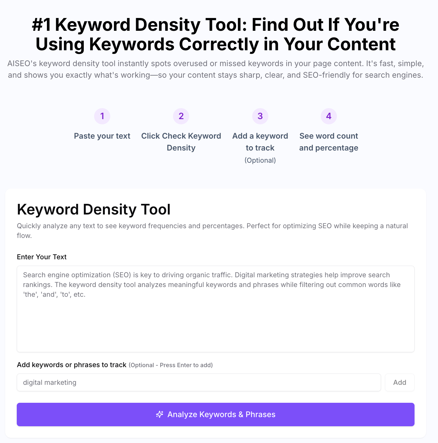 Keyword Density Checker Tool
