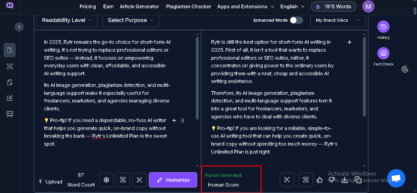 AI Text Humanize: Real-Time Human Score