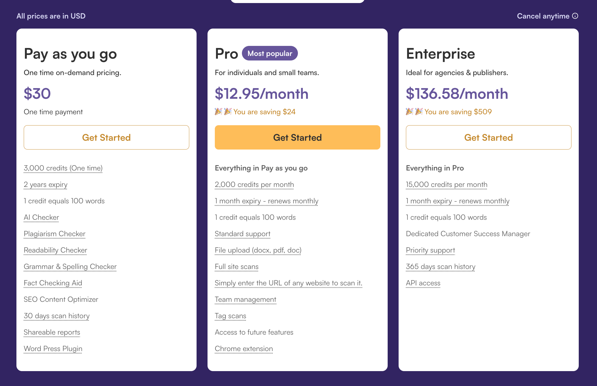 Originality Pricing