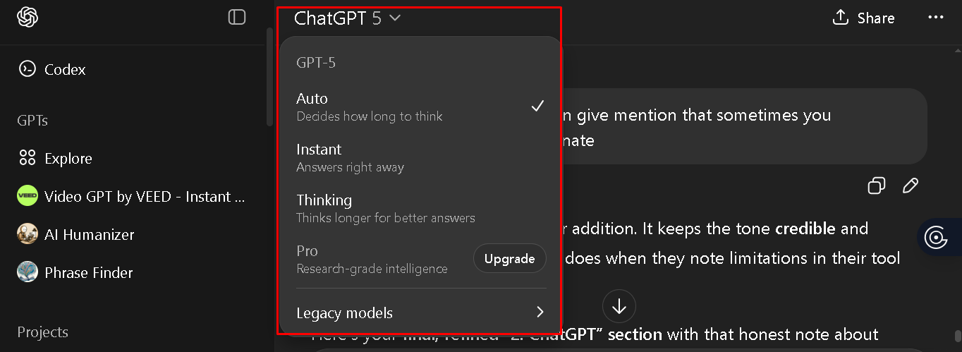 ChatGPT 5 Model