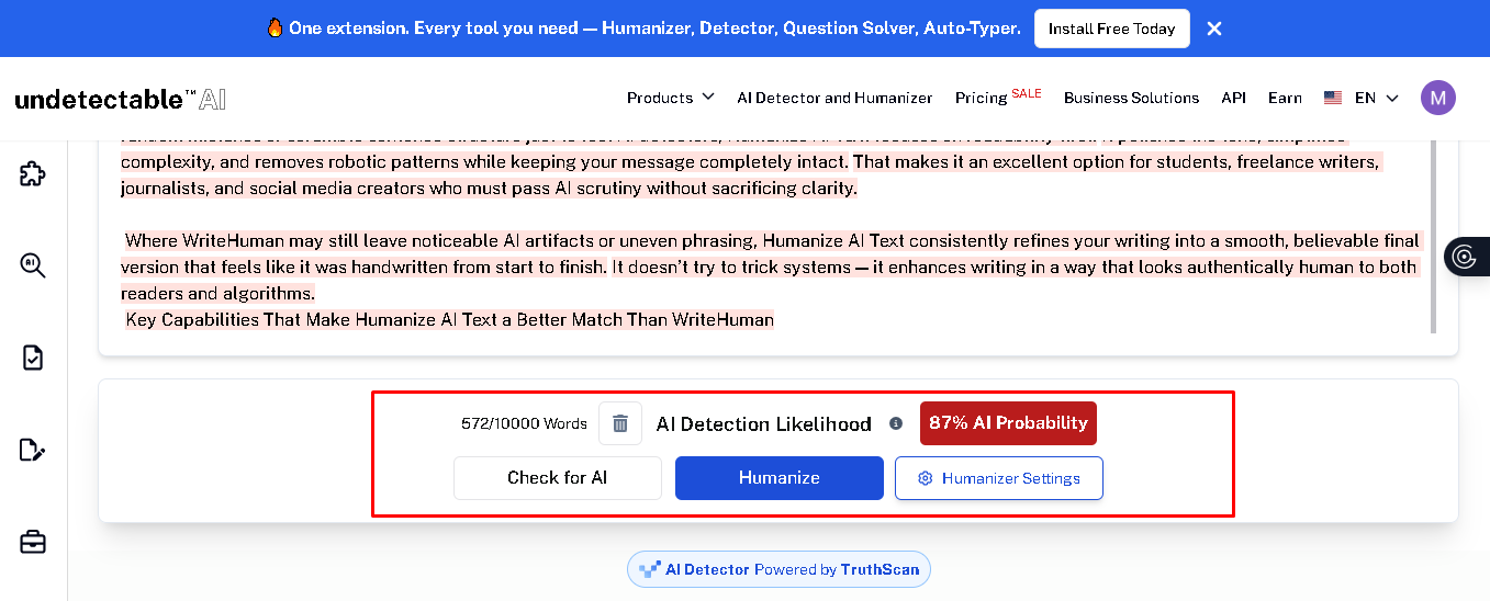 AI Humanizer + Detector