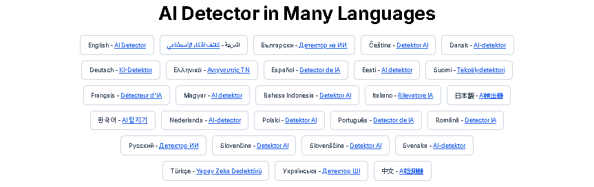Ai detector in Many languages