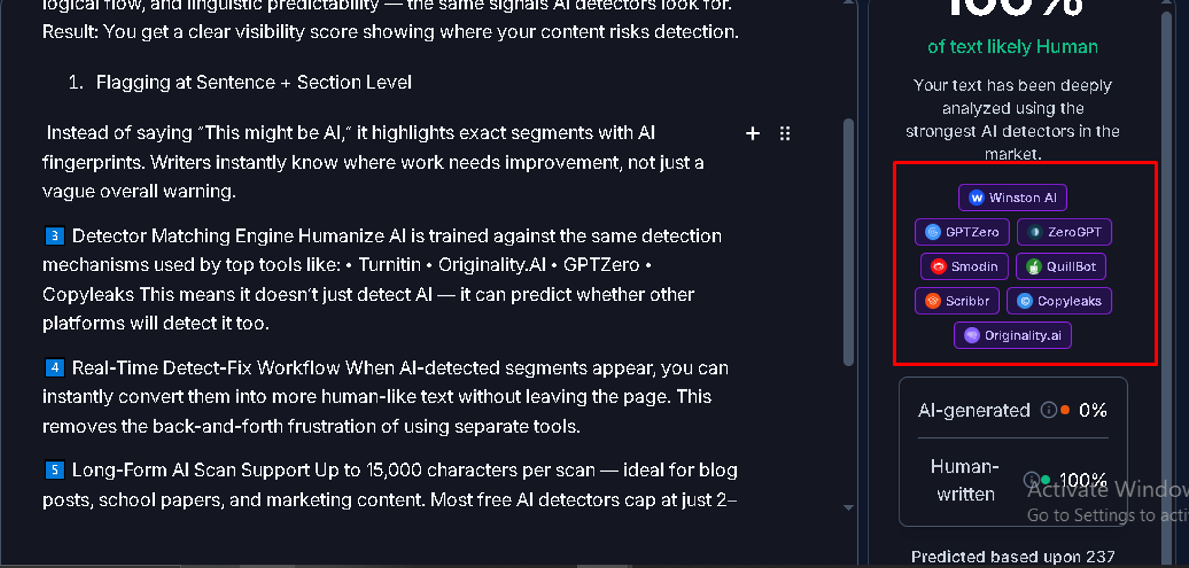 Detector Matching Engine