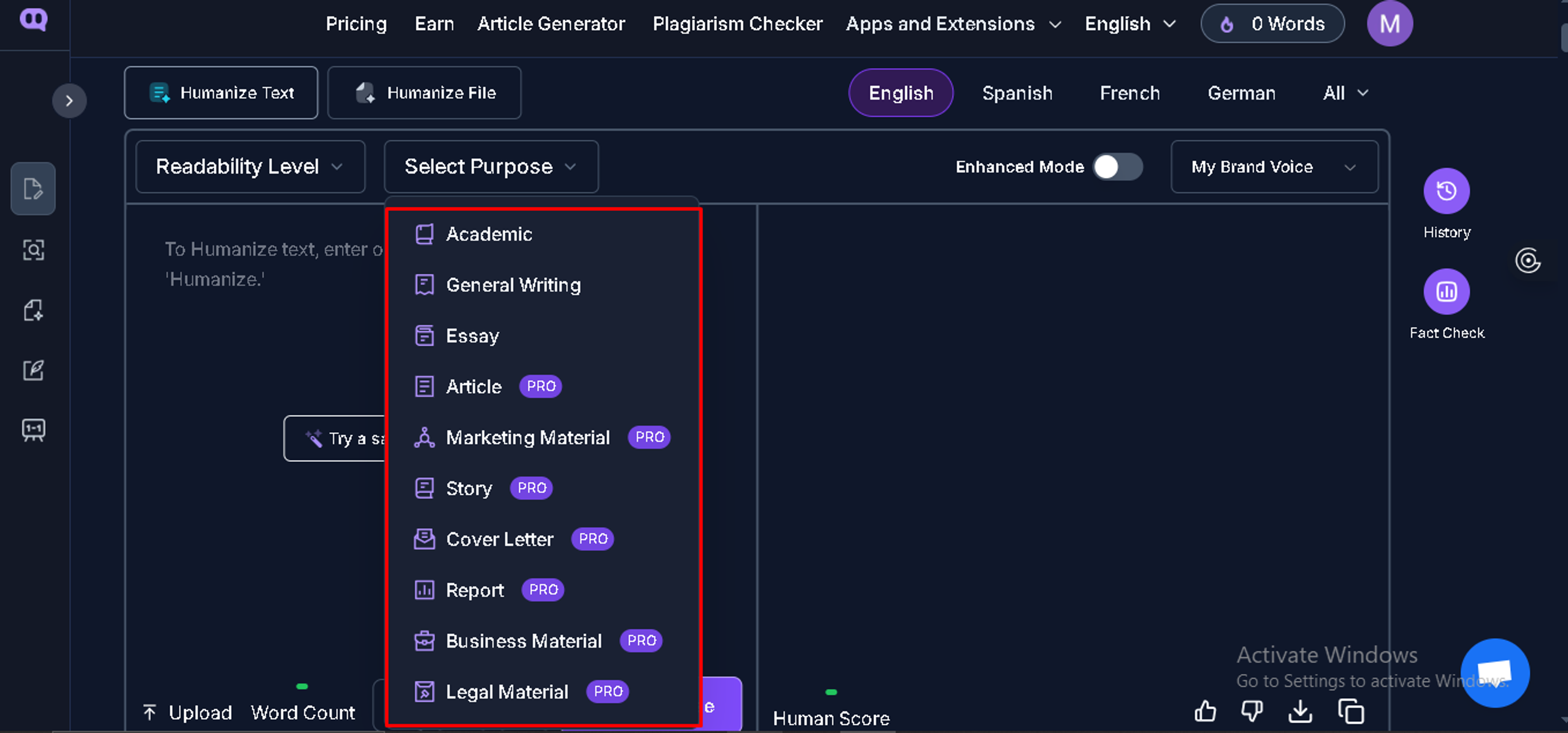 AI Text Humanize Tone Control