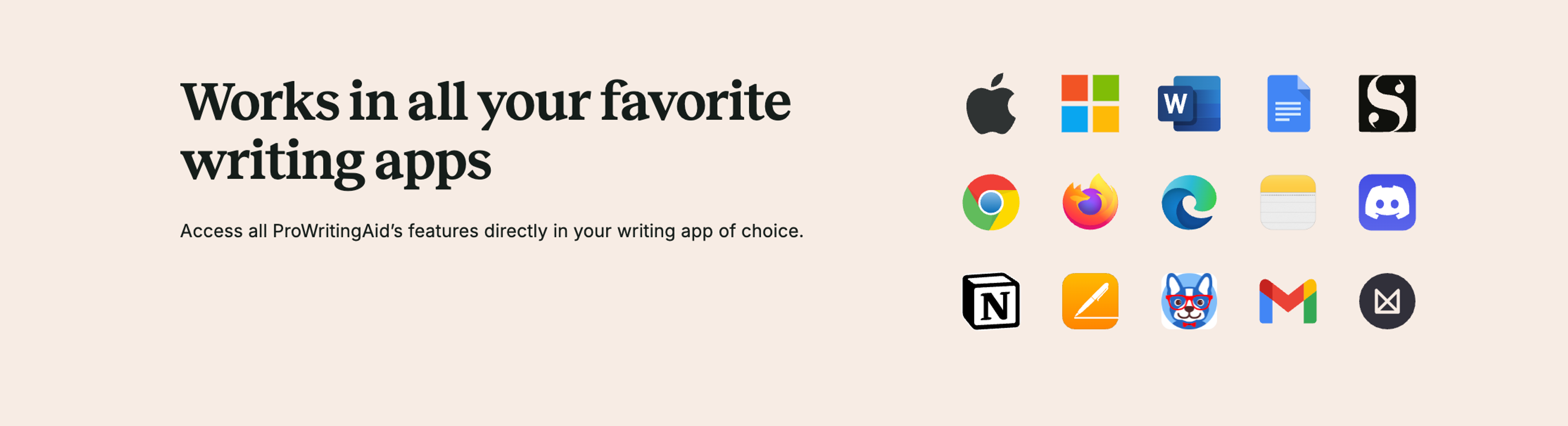 Works in all your favorite writing apps