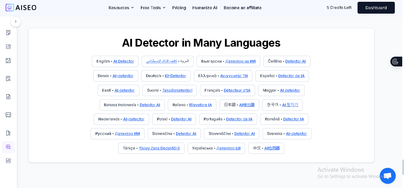 Multilingual Support
