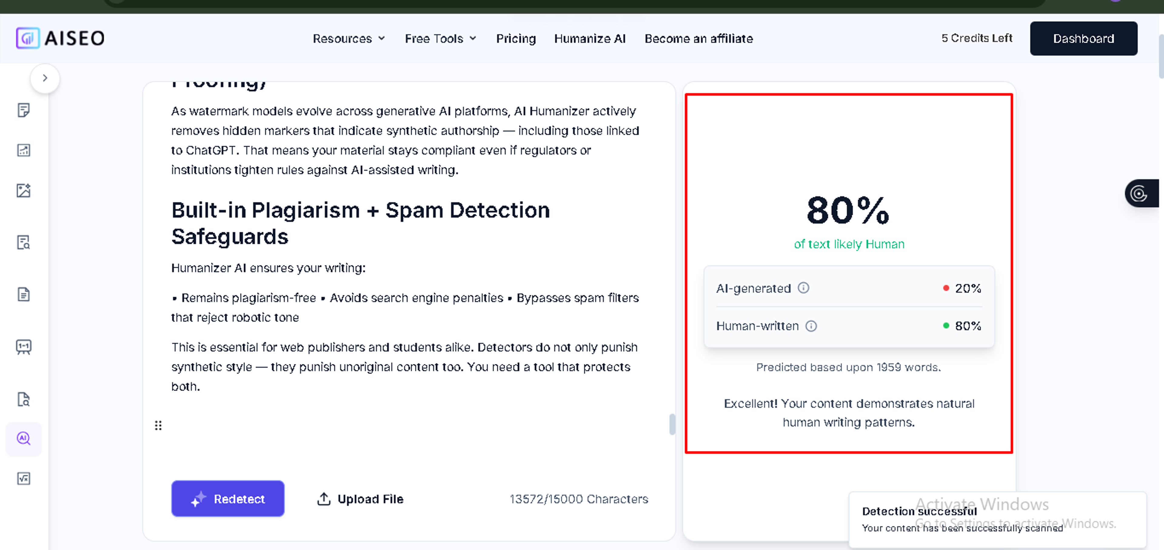 AI Detection Scoring