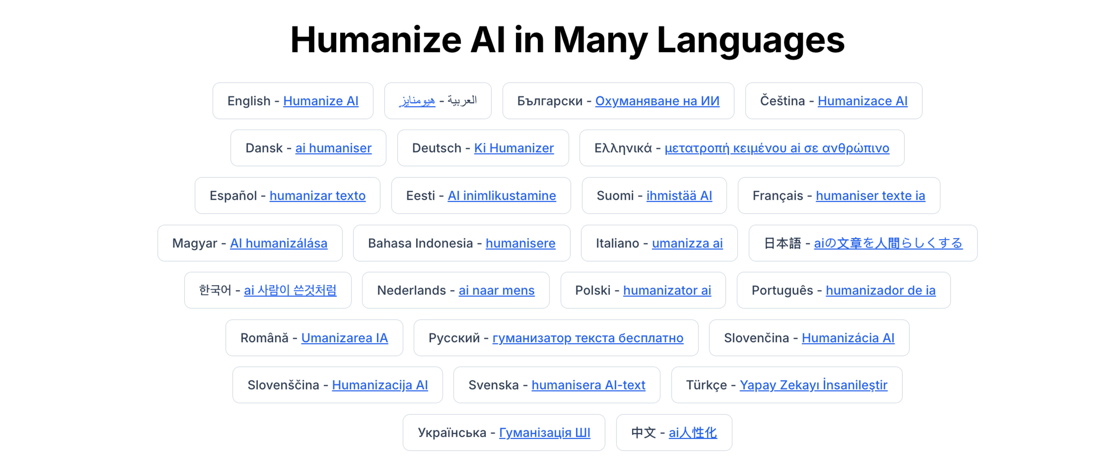 Humanize AI in Many Languages