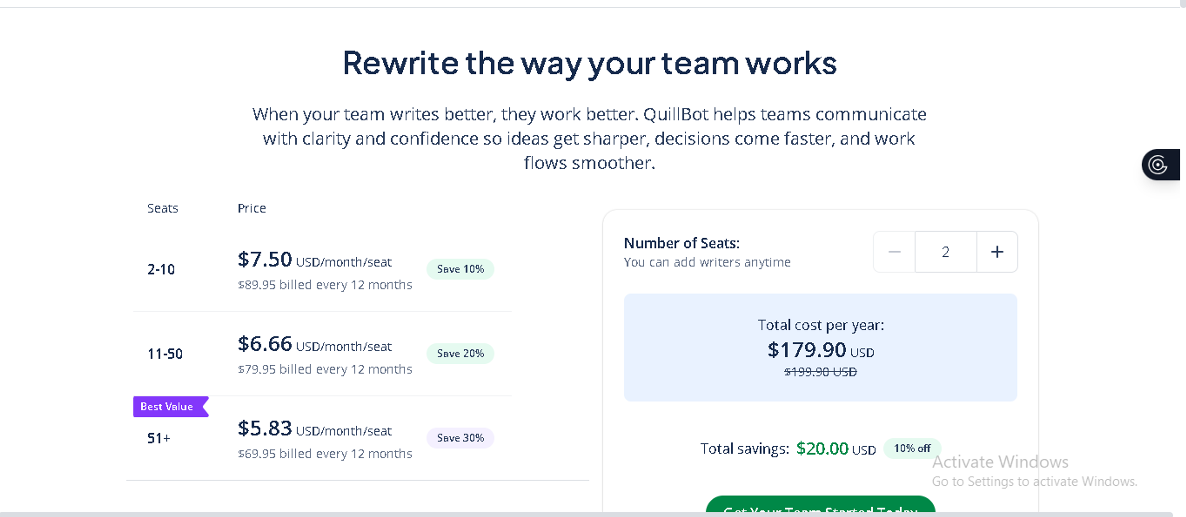 Team / Organization Plan