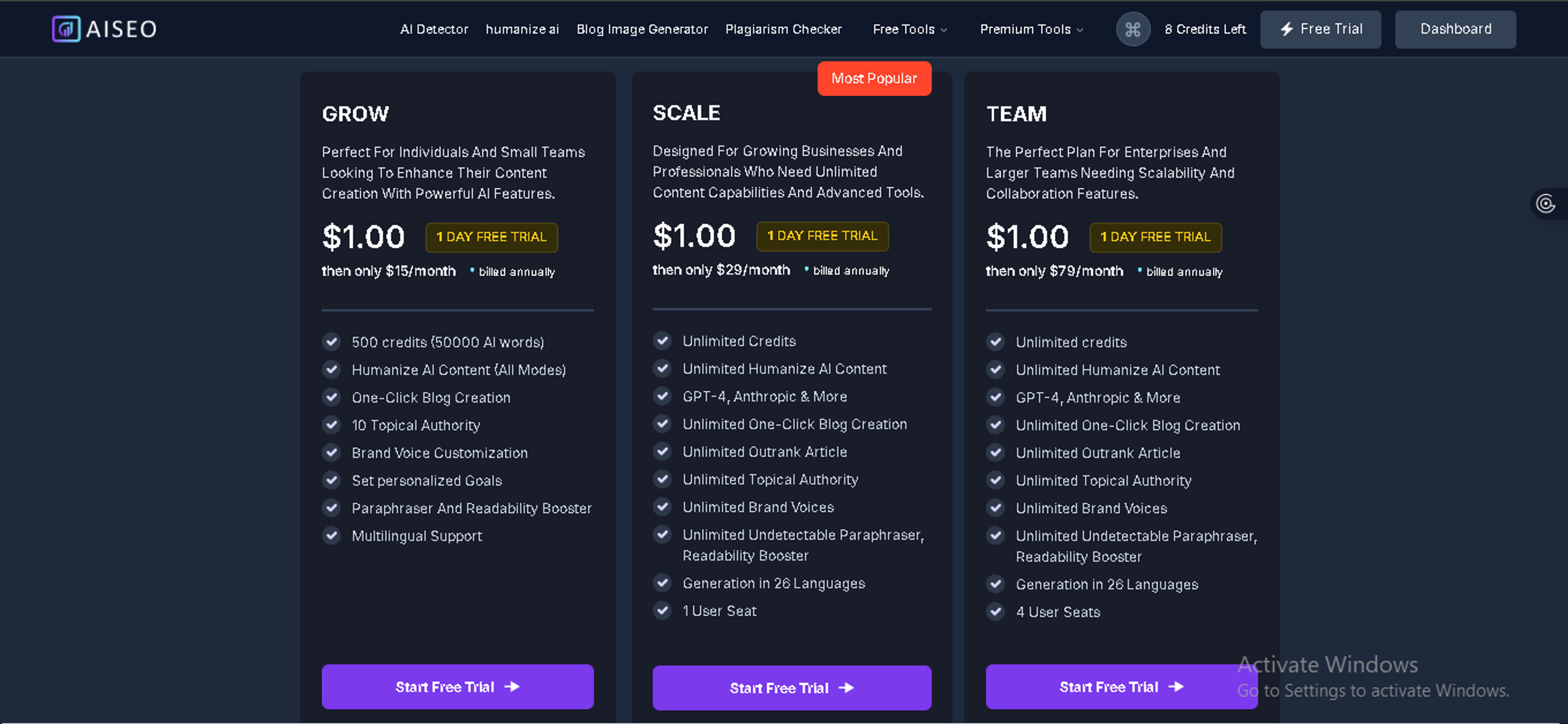 AISEO Pricing