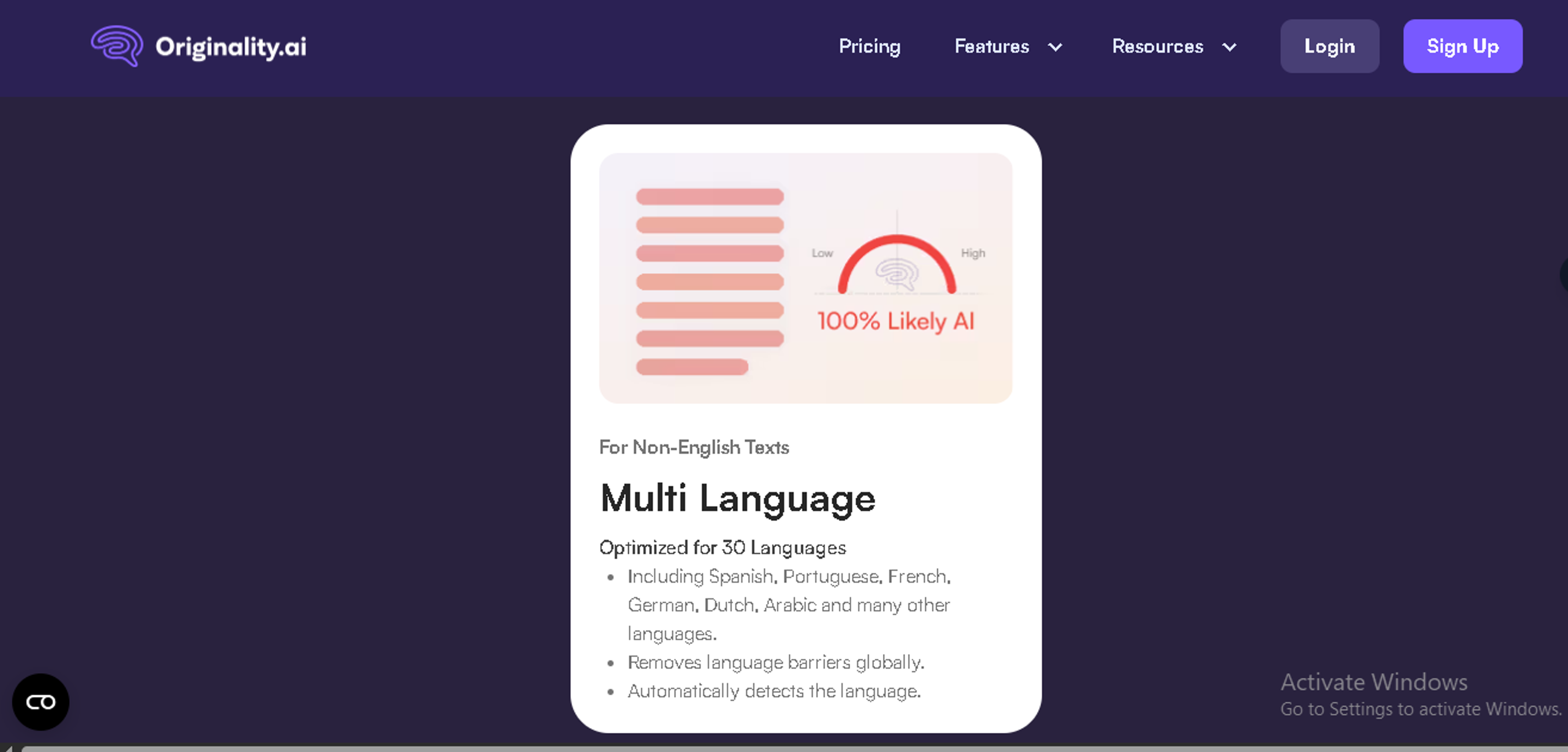 Multilingual detection