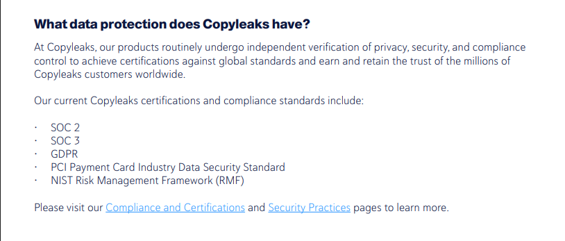 Security & compliance features