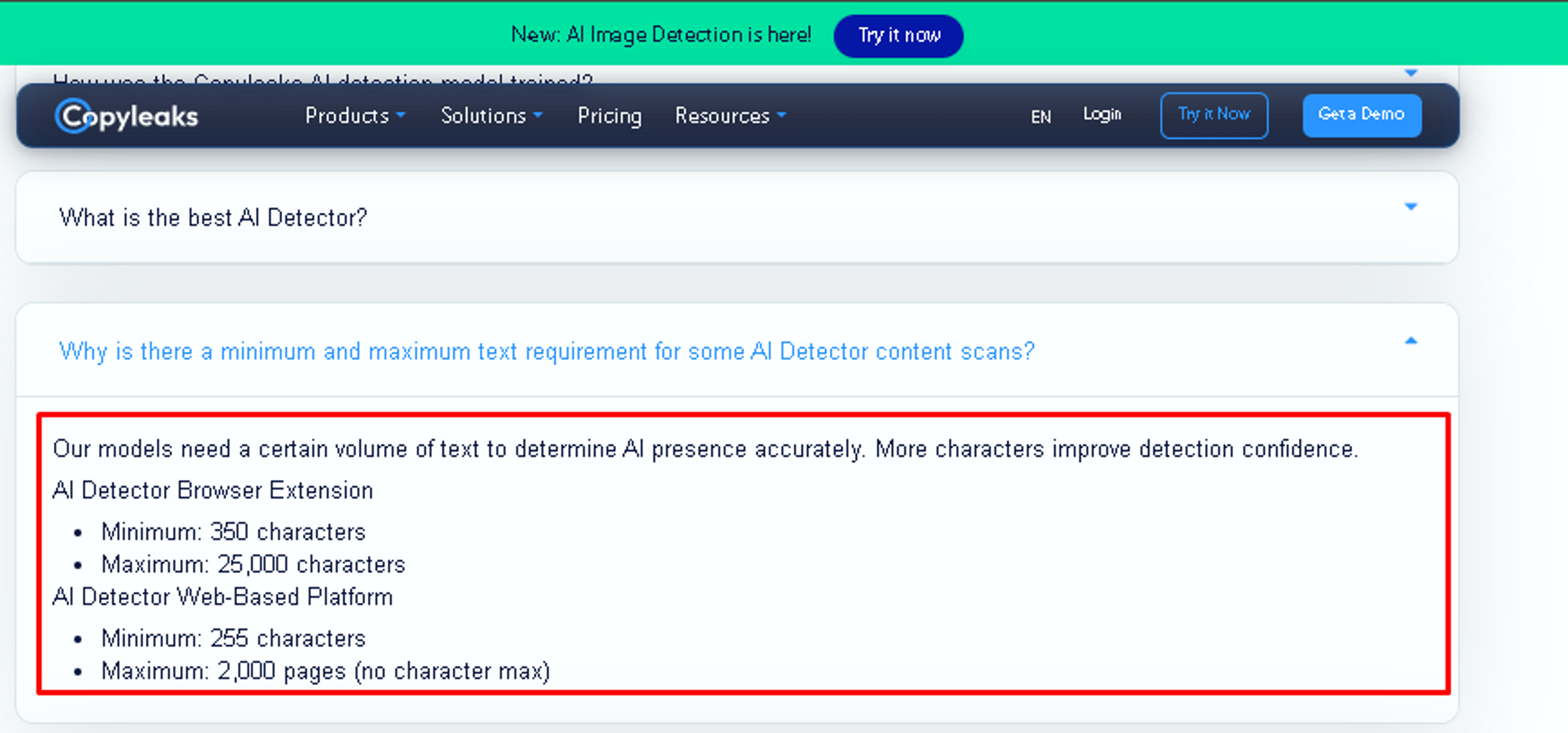 Minimum & Maximum Text Requirment