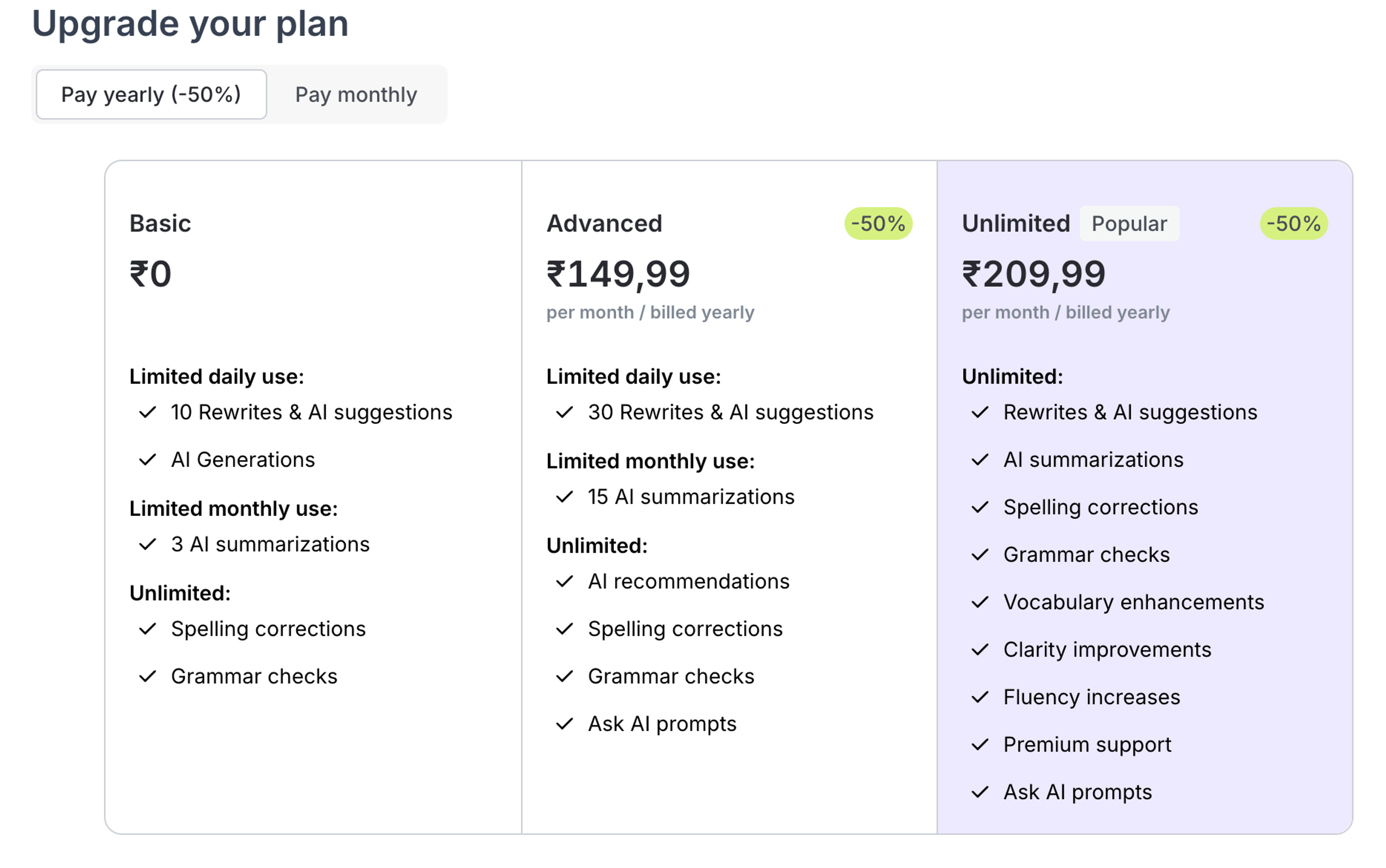 Wordtune Pricing