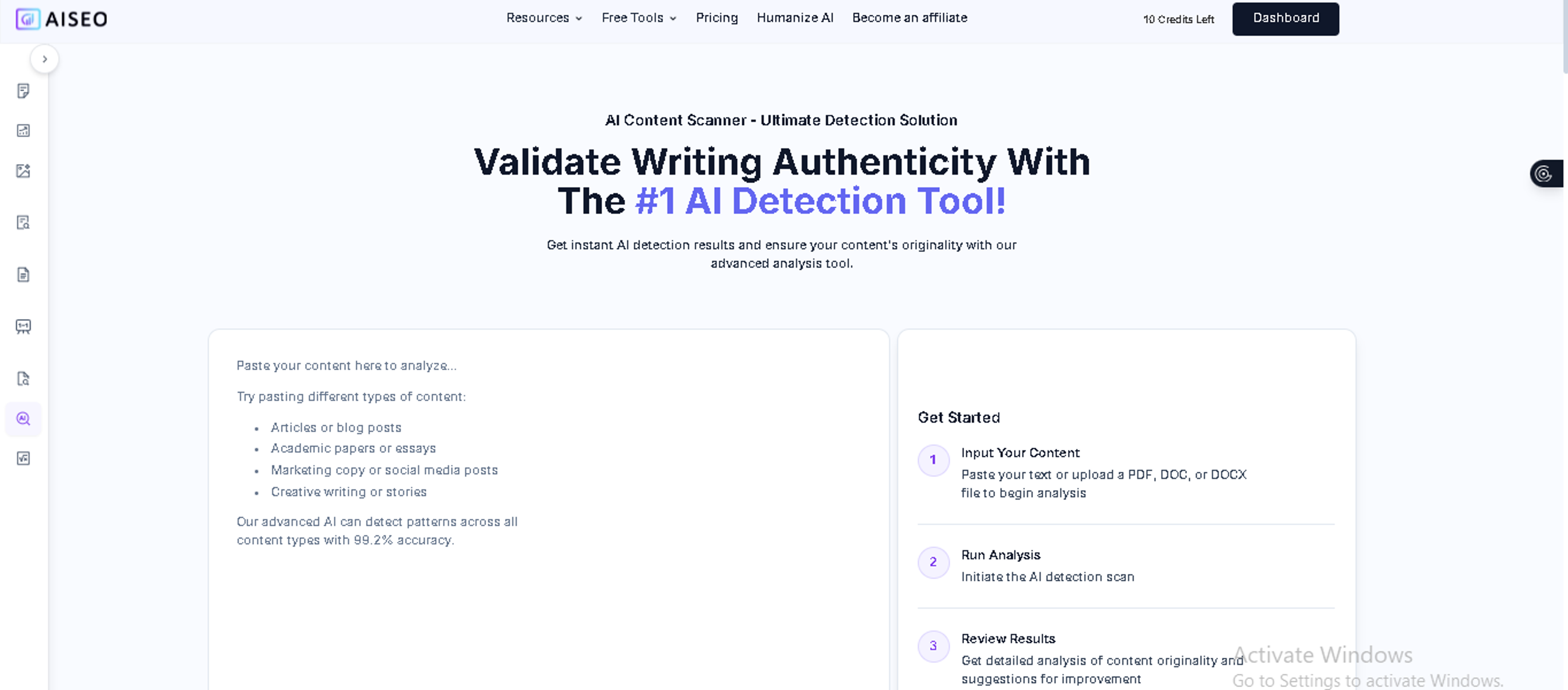 Validate wrtiting authenticity with AISEO