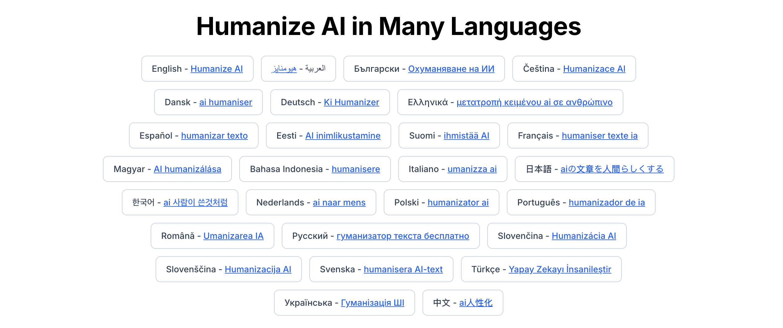 Humanize AI in Many Languages