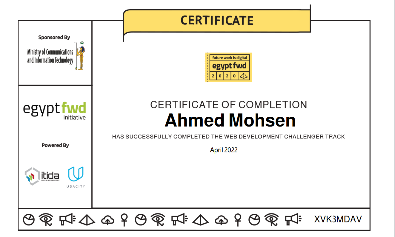 Udacity Challenger Web Development Certificate 
