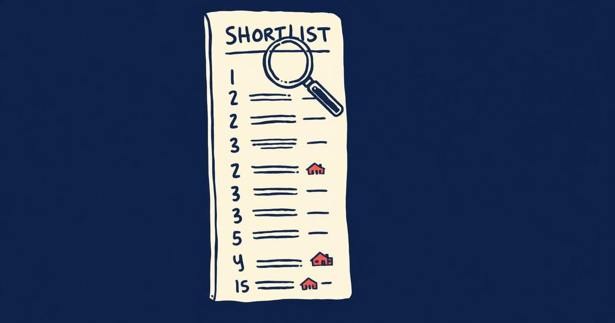 Illustrated shortlist of agencies being examined under a magnifying glass