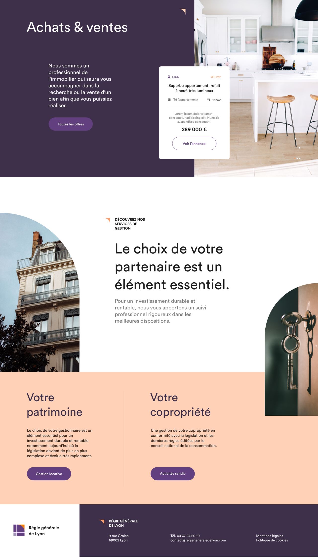 General Management of Lyon purchasing and sales space page